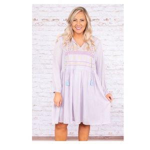 NWOT Chic Soul Hayden LA lavender boho dress 1X